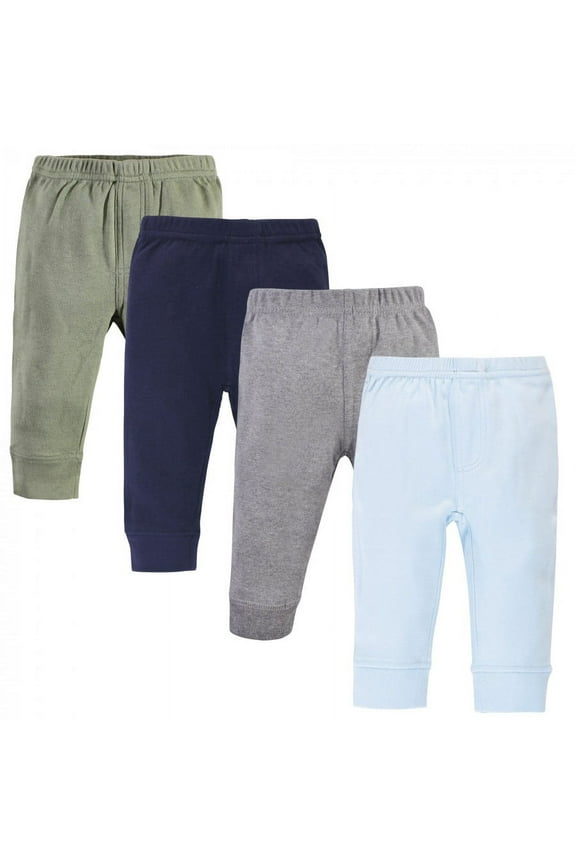 Baby and Toddler Boy Organic Cotton Pants 4pk, Blue Green, 5 Toddler