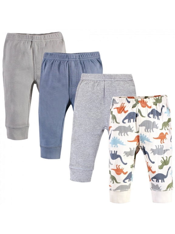 Baby and Toddler Boy Organic Cotton Pants 4pk, Bold Dinosaurs, 4 Toddler