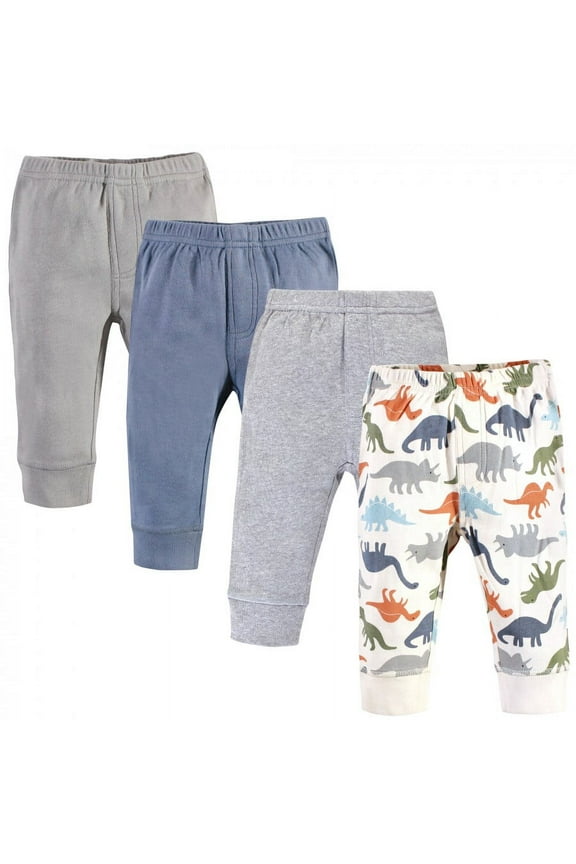 Baby and Toddler Boy Organic Cotton Pants 4pk, Bold Dinosaurs, 5 Toddler