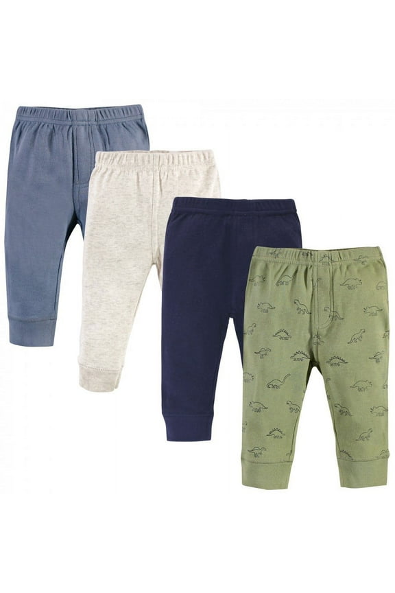 Baby and Toddler Boy Organic Cotton Pants 4pk, Dino, 6-9 Months