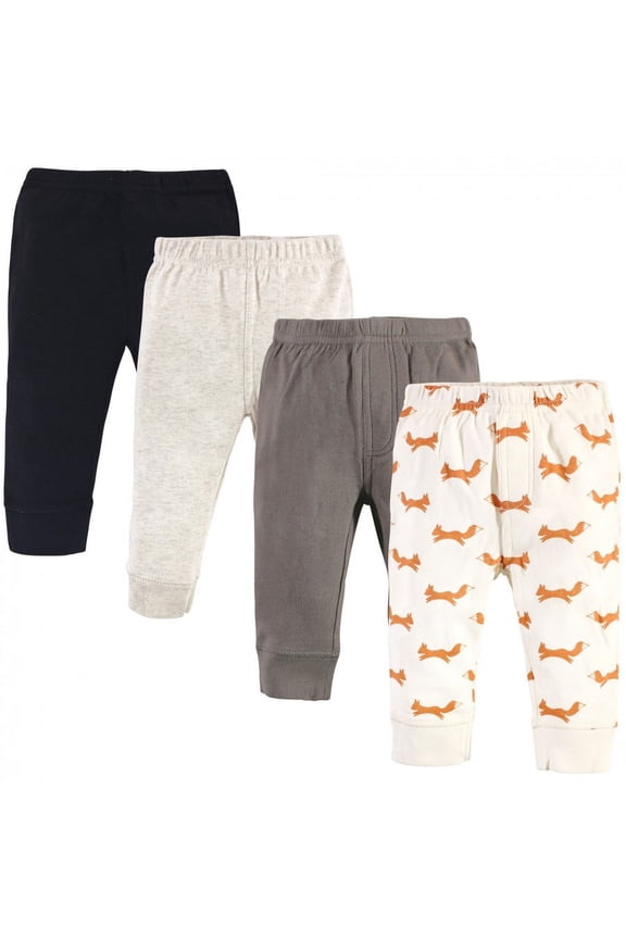 Baby and Toddler Boy Organic Cotton Pants 4pk, Fox, 6-9 Months