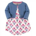 thumbnail image 1 of Touched by Nature Baby and Toddler Girl Organic Cotton Dress and Cardigan 2pc Set, Abstract Flower, 5 Toddler, 1 of 4