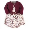 thumbnail image 1 of Touched by Nature Baby and Toddler Girl Organic Cotton Dress and Cardigan 2pc Set, Berry Branch, 9-12 Months, 1 of 4