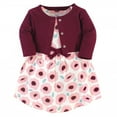thumbnail image 1 of Touched by Nature Baby and Toddler Girl Organic Cotton Dress and Cardigan 2pc Set, Blush Blossom, 12-18 Months, 1 of 4