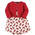 thumbnail image 1 of Touched by Nature Baby and Toddler Girl Organic Cotton Dress and Cardigan 2pc Set, Bows, 3-6 Months, 1 of 2