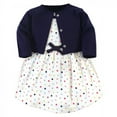thumbnail image 1 of Touched by Nature Baby and Toddler Girl Organic Cotton Dress and Cardigan 2pc Set, Colorful Dot, 3 Toddler, 1 of 4