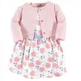 thumbnail image 1 of Touched by Nature Baby and Toddler Girl Organic Cotton Dress and Cardigan 2pc Set, Pink Rose, 0-3 Months, 1 of 2