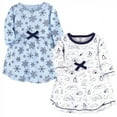 thumbnail image 1 of Touched by Nature Baby and Toddler Girl Organic Cotton Long-Sleeve Dresses 2pk, Arctic, 3-6 Months, 1 of 3