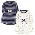 thumbnail image 1 of Touched by Nature Baby and Toddler Girl Organic Cotton Long-Sleeve Dresses 2pk, Colorful Dot, 5 Toddler, 1 of 3
