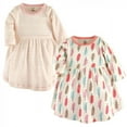 thumbnail image 1 of Touched by Nature Baby and Toddler Girl Organic Cotton Long-Sleeve Dresses 2pk, Feather, 3-6 Months, 1 of 1