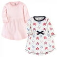 thumbnail image 1 of Touched by Nature Baby and Toddler Girl Organic Cotton Long-Sleeve Dresses 2pk, Floral Dot, 3 Toddler, 1 of 3