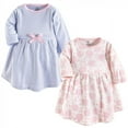 thumbnail image 1 of Touched by Nature Baby and Toddler Girl Organic Cotton Long-Sleeve Dresses 2pk, Floral Shadow, 3 Toddler, 1 of 4