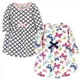 thumbnail image 1 of Touched by Nature Baby and Toddler Girl Organic Cotton Long-Sleeve Dresses, Bright Butterflies, 6-9 Months, 1 of 3