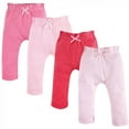thumbnail image 1 of Touched by Nature Baby and Toddler Girl Organic Cotton Pants 4pk, Lt. Pink Coral, 9-12 Months, 1 of 1