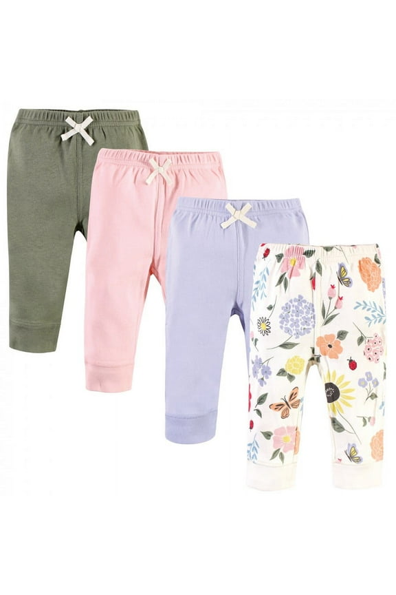 Baby and Toddler Girl Organic Cotton Pants, Flutter Garden, 18-24 Months