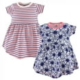 thumbnail image 1 of Touched by Nature Baby and Toddler Girl Organic Cotton Short-Sleeve Dresses 2pk, Daisy, 0-3 Months, 1 of 4