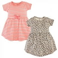 thumbnail image 1 of Touched by Nature Baby and Toddler Girl Organic Cotton Short-Sleeve Dresses 2pk, Leopard, 12 Years, 1 of 6