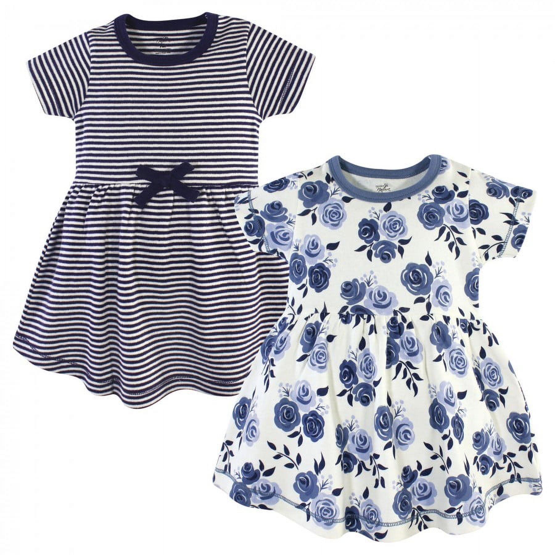 navy blue dress 3 6 months Touched by Nature Baby and Toddler Girl Organic Cotton Short-Sleeve Dresses 2pk, Floral, 3-6 styleattribute-bodycon Chi Chi One Shoulder Size:US12 - Preorder focused on developing products