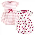 thumbnail image 1 of Touched by Nature Baby and Toddler Girl Organic Cotton Short-Sleeve Dresses 2pk, Petals, 3 Toddler, 1 of 1
