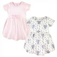 thumbnail image 1 of Touched by Nature Baby and Toddler Girl Organic Cotton Short-Sleeve Dresses 2pk, Pink Elephant, 12-18 Months, 1 of 3