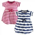 thumbnail image 1 of Touched by Nature Baby and Toddler Girl Organic Cotton Short-Sleeve Dresses 2pk, Tie Dye Stripe, 3-6 Months, 1 of 1