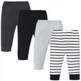 thumbnail image 1 of Touched by Nature Baby and Toddler Organic Cotton Pants 4pk, Gray Black Stripe, 9-12 Months, 1 of 2