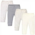 thumbnail image 1 of Touched by Nature Baby and Toddler Organic Cotton Pants 4pk, Heather Gray Oatmeal, 0-3 Months, 1 of 2