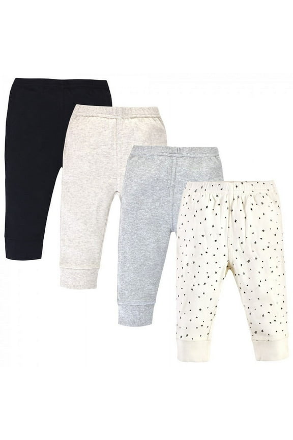 Baby and Toddler Organic Cotton Pants 4pk, Star, 3-6 Months