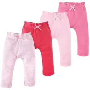 Touched by Nature Basics Infant Baby Organic Cotton Pants 4-Pack, Blushing Coral, 18-24 Months