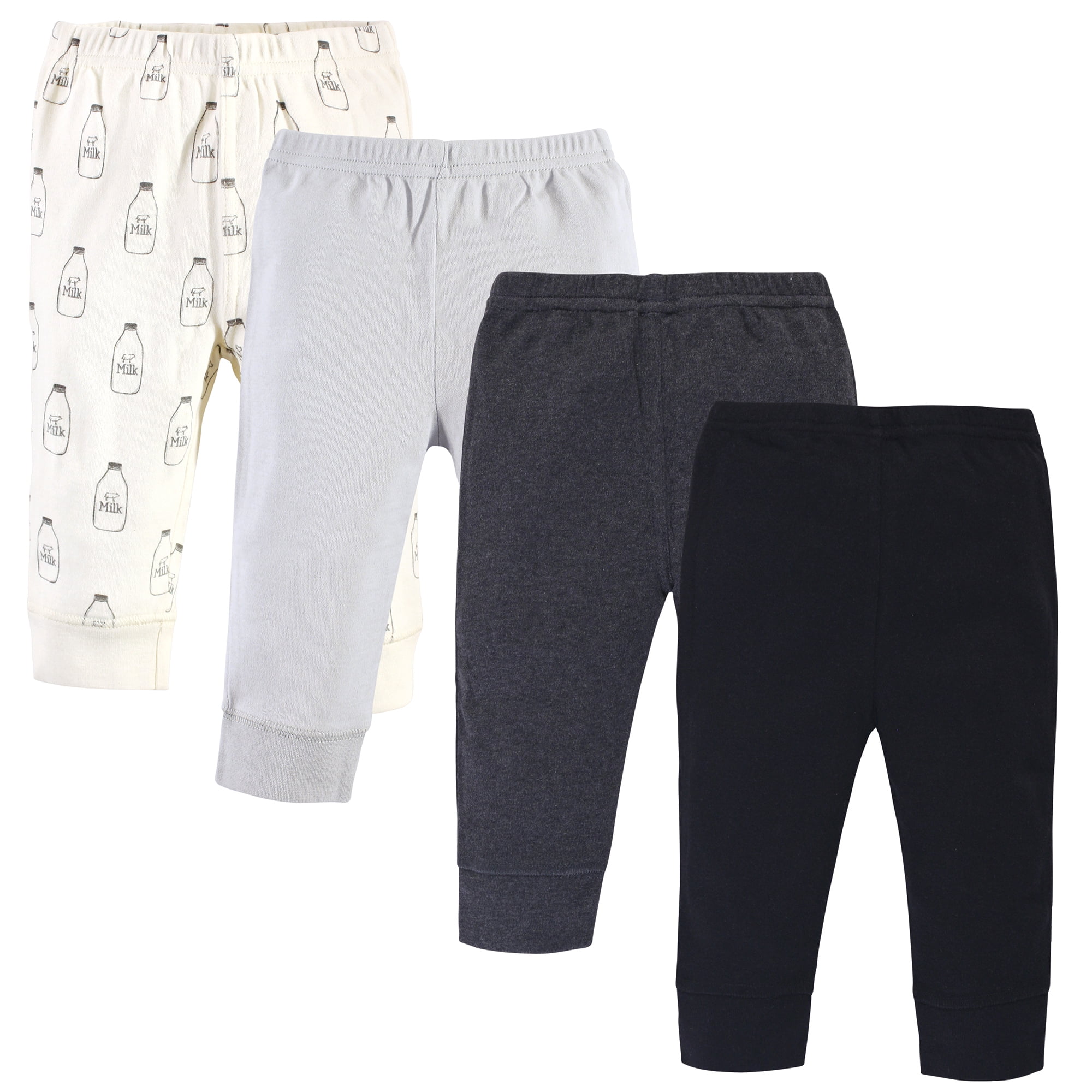 Touched by Nature Basics Infant Baby Organic Cotton Pants 4-Pack, Creamy Dream, 3-6 Months