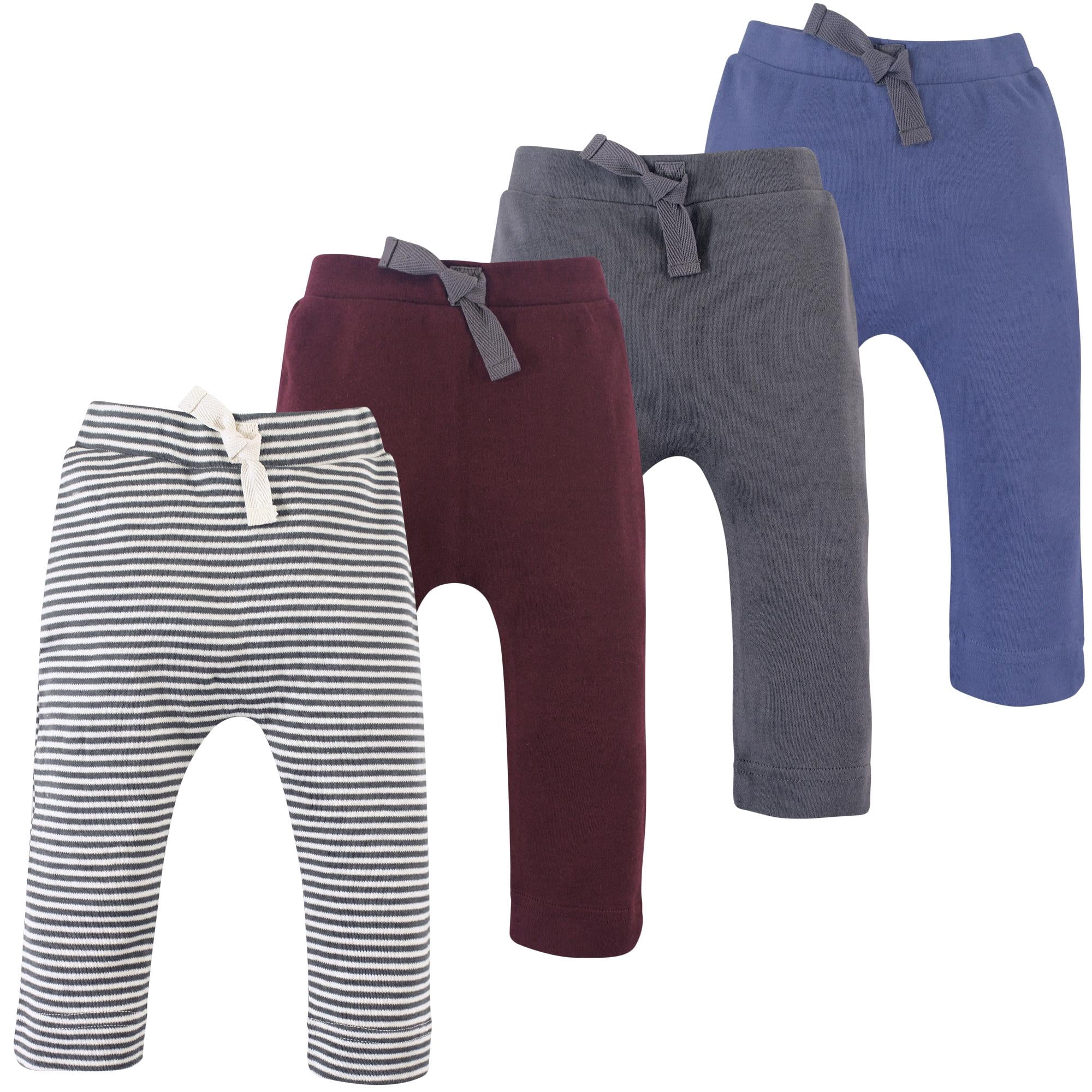 Touched by Nature Basics Infant Baby Organic Cotton Pants 4-Pack, Ocean Shadow Mix, 18-24 Months