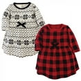 thumbnail image 1 of Touched by Nature Big Girls and Youth Organic Cotton Long-Sleeve Dresses 2pk, Buffalo Plaid, 7 Years, 1 of 6