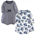thumbnail image 1 of Touched by Nature Big Girls and Youth Organic Cotton Long-Sleeve Dresses 2pk, Navy Floral, 6 Years, 1 of 6
