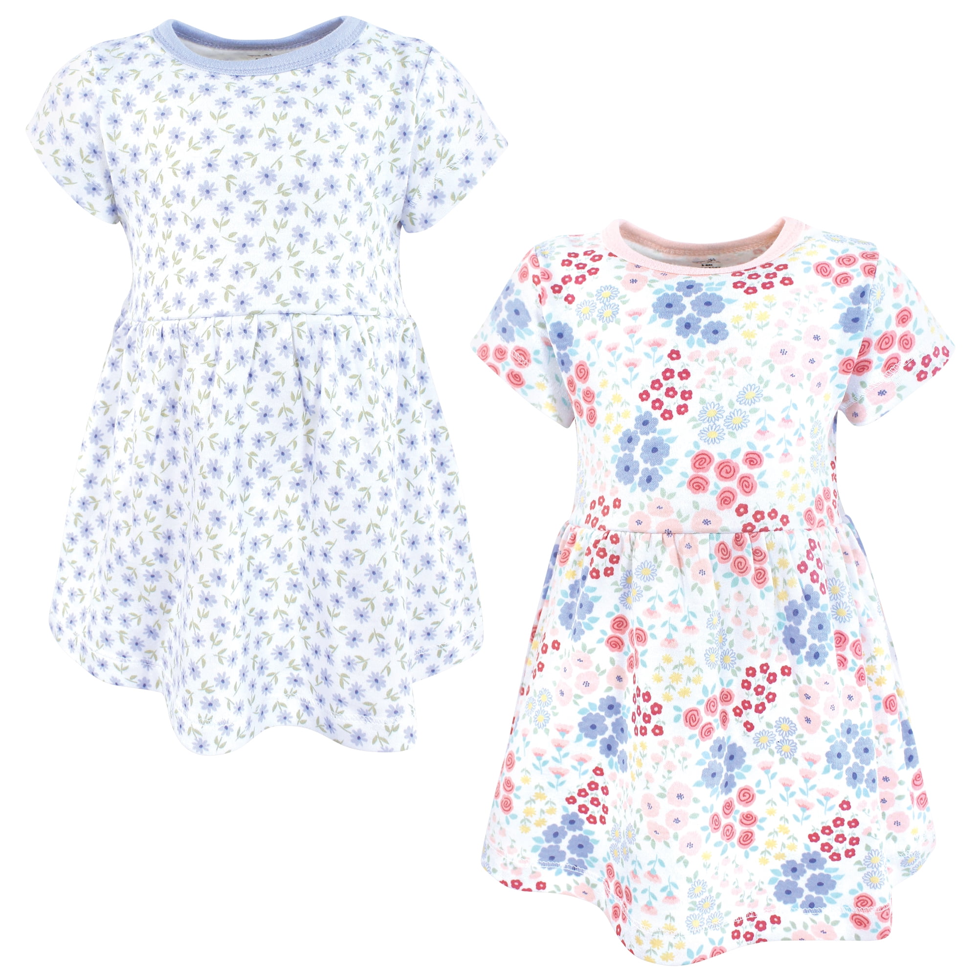 Touched by Nature Girls Organic Cotton Short-Sleeve Dresses, Flower Market, 4T