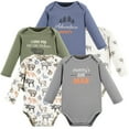 thumbnail image 1 of Touched by Nature Infant Boy Organic Cotton Long-Sleeve Bodysuits, Boy Woodland, 6-9 Months, 1 of 7
