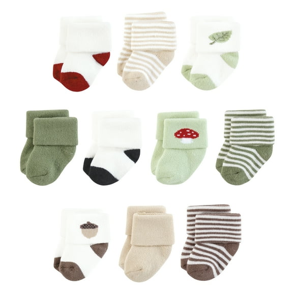 Touched by Nature Infant Boy Organic Cotton Socks, Forest Explorer, 0-6 Months