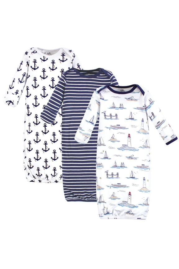 Infant Boys Organic Cotton Gowns, Lighthouse Seagull, Preemie-Newborn