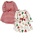 thumbnail image 1 of Touched by Nature Infant and Toddler Girl Organic Cotton Long-Sleeve Dresses, Christmas Cookies, 6 Years, 1 of 4