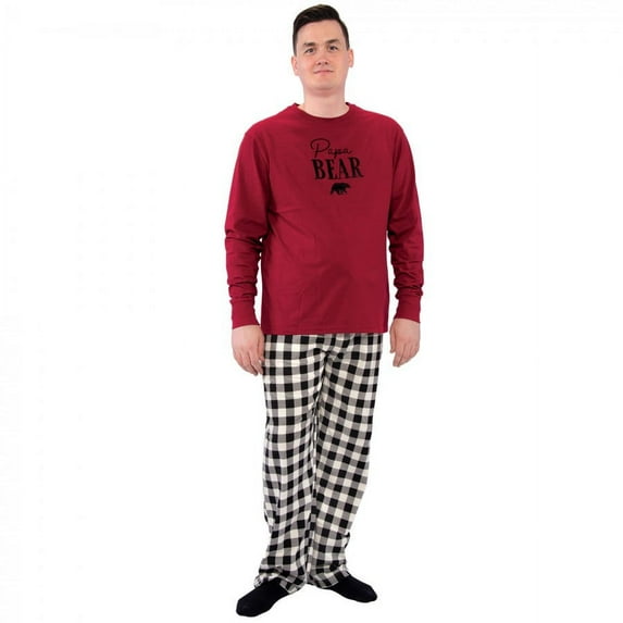 Touched by Nature Mens Unisex Holiday Pajamas, Bear, X-Large