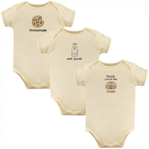 Touched by Nature Organic Cotton Bodysuits 3pk, Oven, 6-9 Months