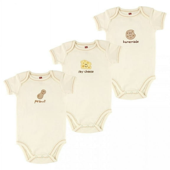 Touched by Nature Organic Cotton Bodysuits 3pk, Peanut, 6-9 Months