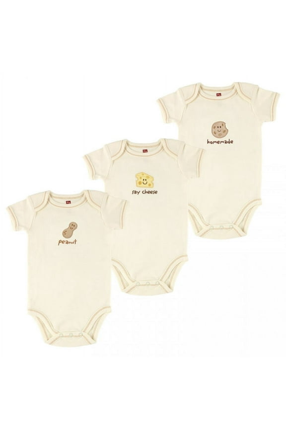 Organic Cotton Bodysuits 3pk, Peanut, 6-9 Months