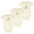 thumbnail image 1 of Touched by Nature Organic Cotton Bodysuits 3pk, Peanut, 9-12 Months, 1 of 1
