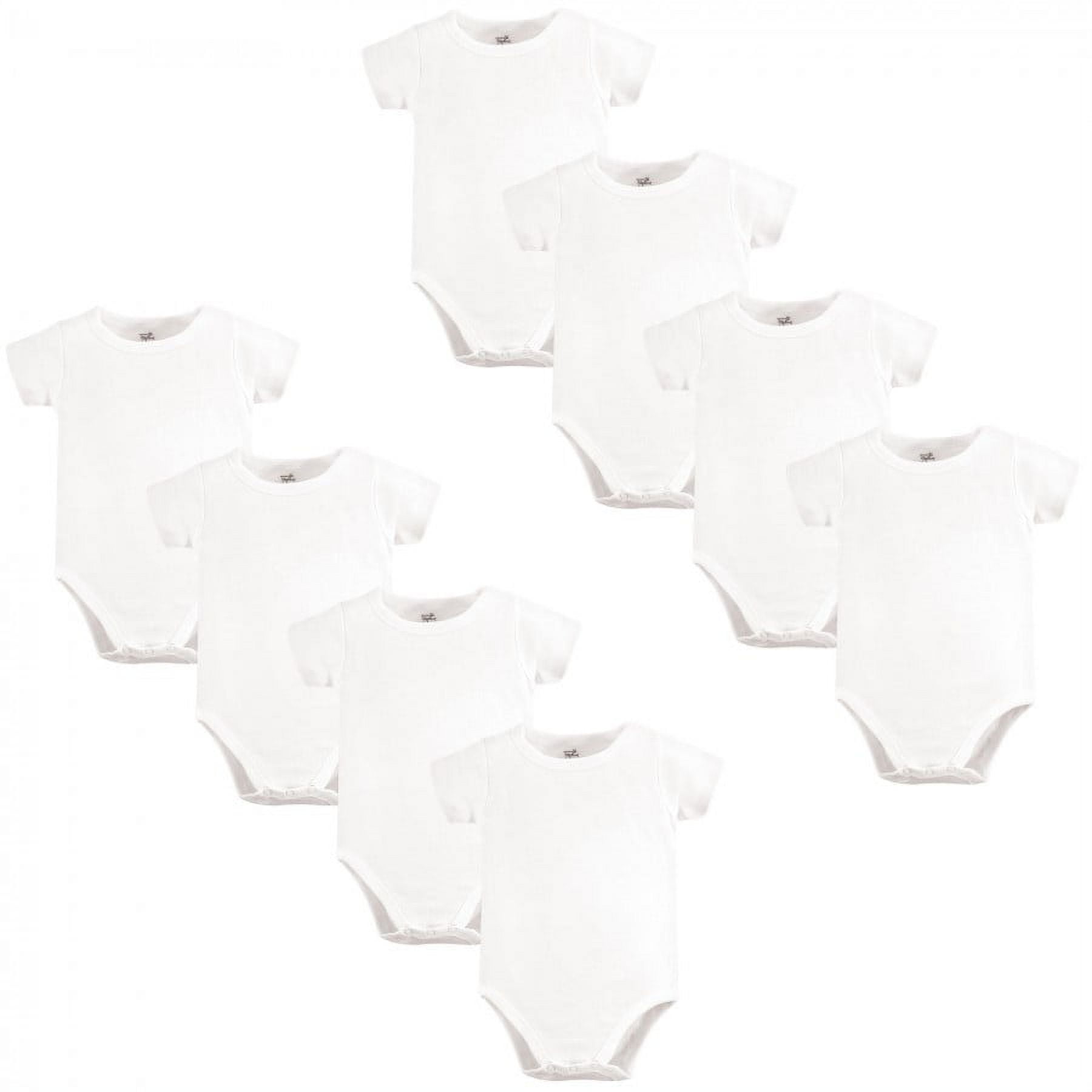 Touched by Nature Organic Cotton Bodysuits 8pk, White, 9-12 Months