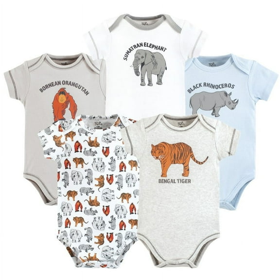 Touched by Nature Organic Cotton Bodysuits, Endangered Safari, 12-18 Months