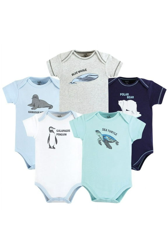 Organic Cotton Bodysuits, Endangered Sea Animals, 0-3 Months