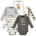 thumbnail image 1 of Touched by Nature Organic Cotton Long-Sleeve Bodysuits, Boy Woodland Alphabet 5-Pack, 0-3 Months, 1 of 7