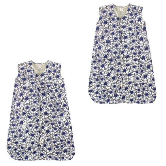 Touched by Nature Organic Cotton Safe Sleep Wearable Blanket Sleeping Bag 2 Pack, Daisy, 18-24 Months