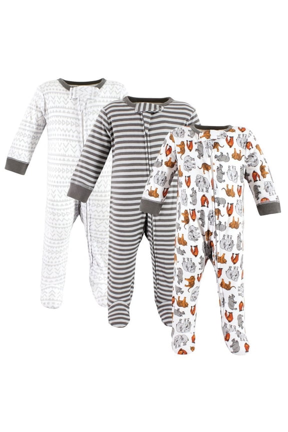 Organic Cotton Sleep and Play, Neutral Endangered Safari, Preemie