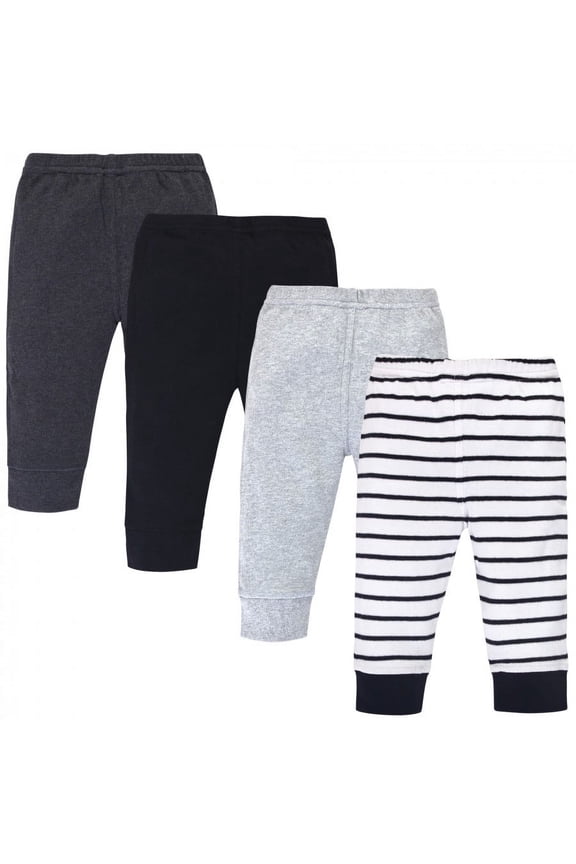 Stripes and Solid Colors Cotton Pants Unisex, 8-24 Months